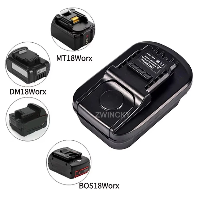 Battery Adapter Converter For Makita/Bosch/Dewal/Milwaukee 18V Li-Ion Battery, Convert to for Worx 4 pin Power Tools Use