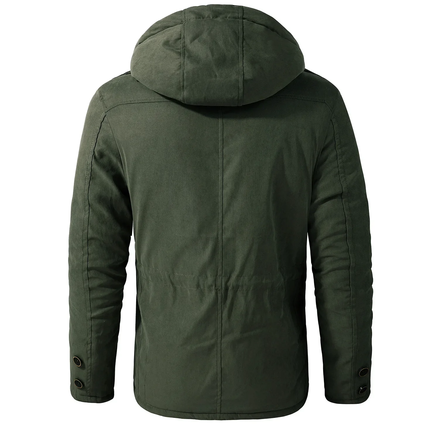 Parka com capuz de lã para homens, jaquetas quentes, casacos grossos, Casaco casual, Casaco acolchoado de algodão, inverno