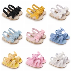 Baby Girls Sandals PU Bowknot Toddlers Newborn Infantil Sandals Summer Infant Baby Girls Soft Crib Shoes Infants Sandals 0-18M