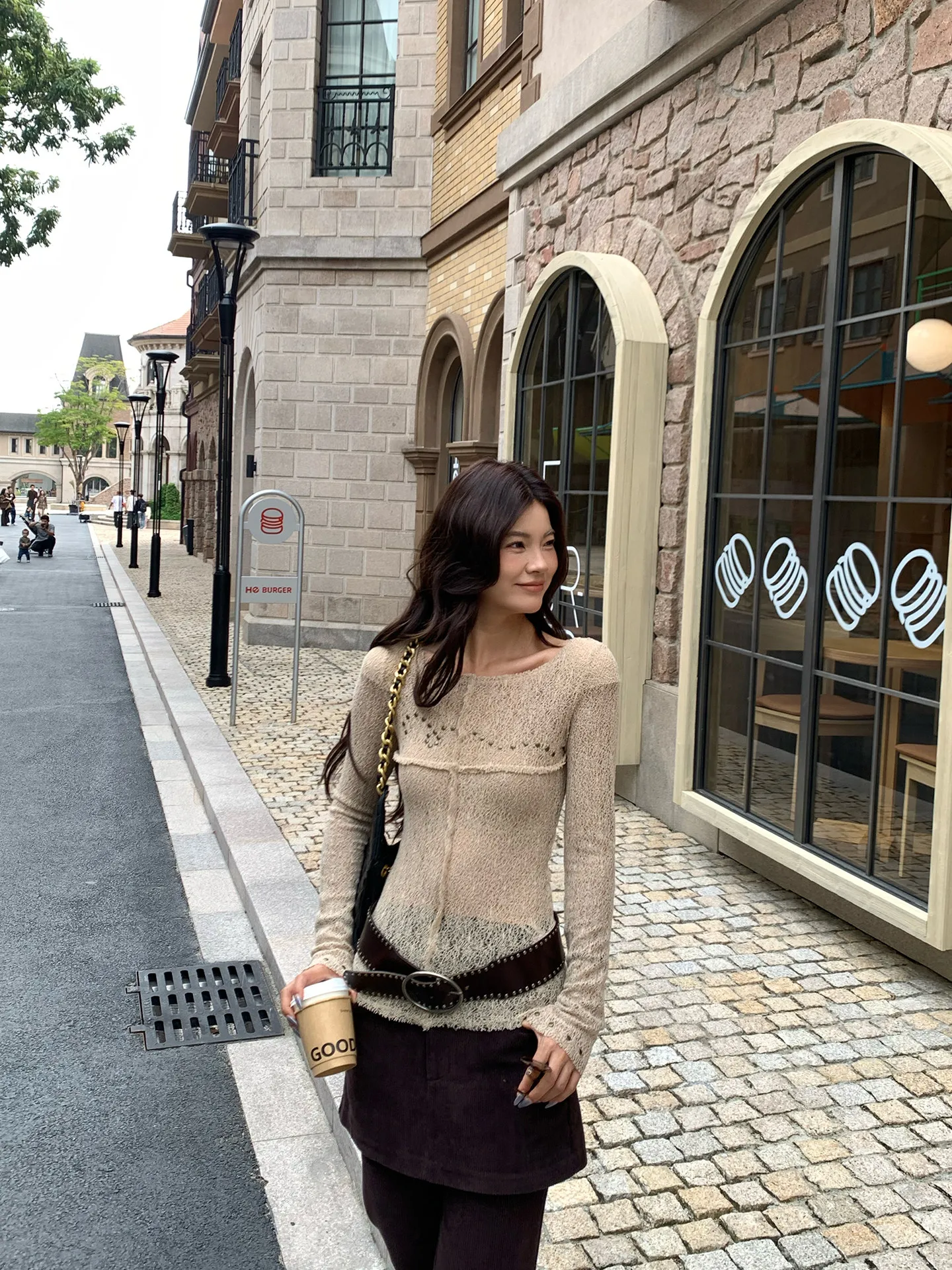 【MAR】Women Spring Autumn Hollow Knit Top Slim Fit Pullover Sweater Unique Design