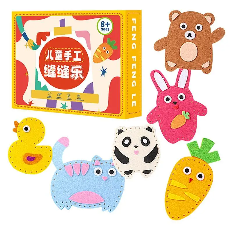 

Kid Sewing Craft Kit 6 Easy DIY Projects Of Stuffed Animal Dolls Easy Activities DIY Felt Stuffed Animals For 8 Years Old Kids