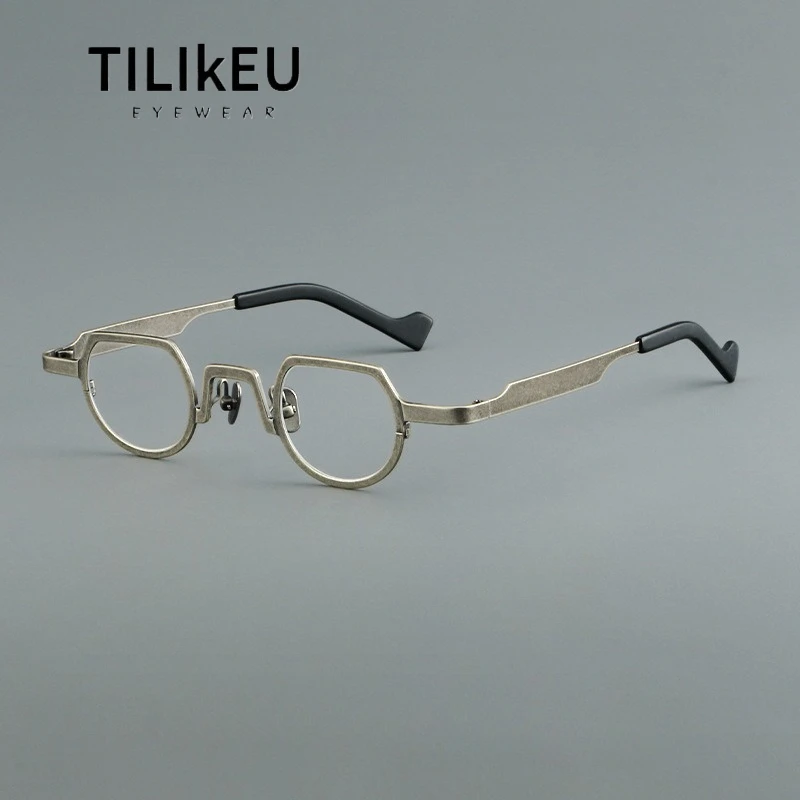 

Индивидуальные ретро очки ручной работы в круглой оправе, ультратонкие металлические литературные нишевые дизайны, мужские и женские оптические очки для чтения