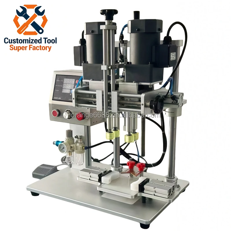 Semi-automatic pneumatic motor-driven food-grade plastic bottle capping machine, one-year warranty