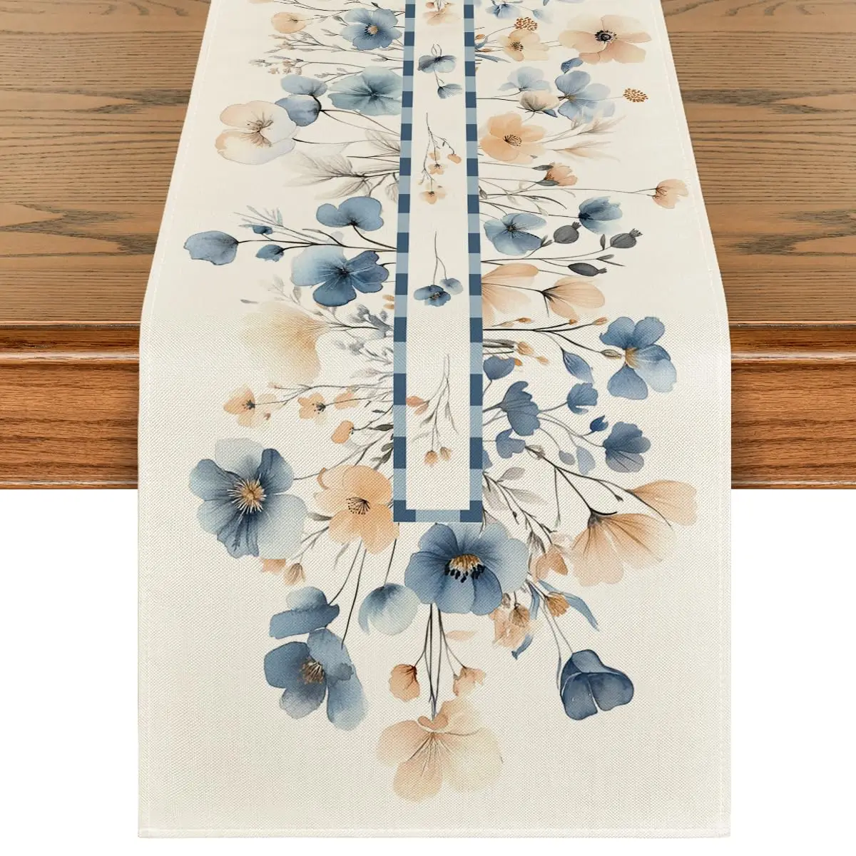 Bloom Flowers Floral Weeds Spring Table Runner, Seasonal Summer Kitchen Dining Table Decoration for Home Party Decor