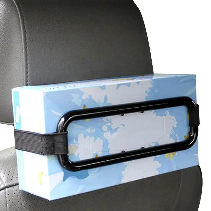 Soporte de caja de pañuelos para coche, marco de visera, soporte de pañuelos para coche con cinturón elástico, soporte de caja de servilletas y toallas de papel