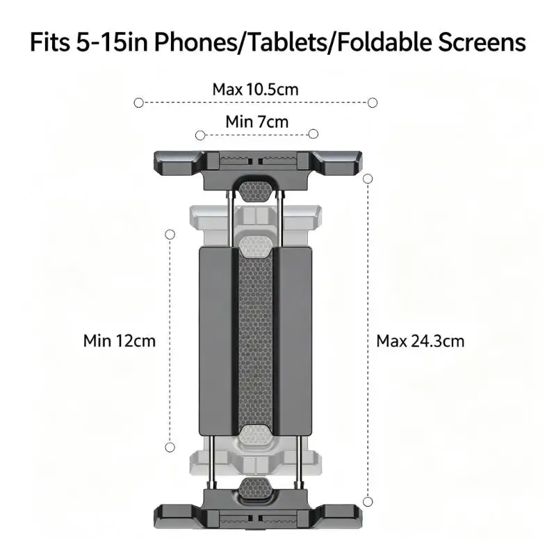 31BA Adjustable Tablet Wall Holder Support with Textured Cushioned Contacts