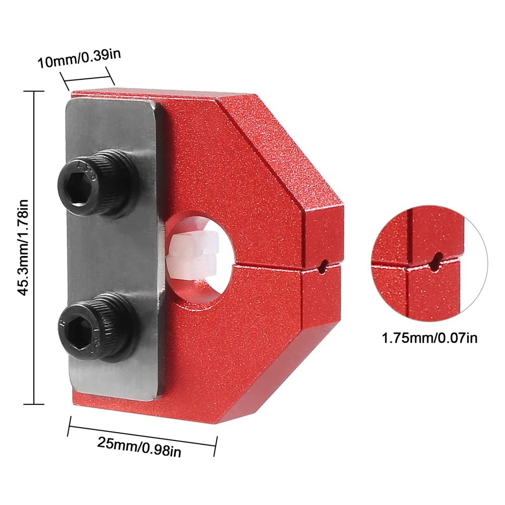 3D Printer Part 1.75mm PLA ABS TPU Filament Welder Connector Filament Sensor for Ender 3 Pro Anet SKR 3D Printer Aluminum Block