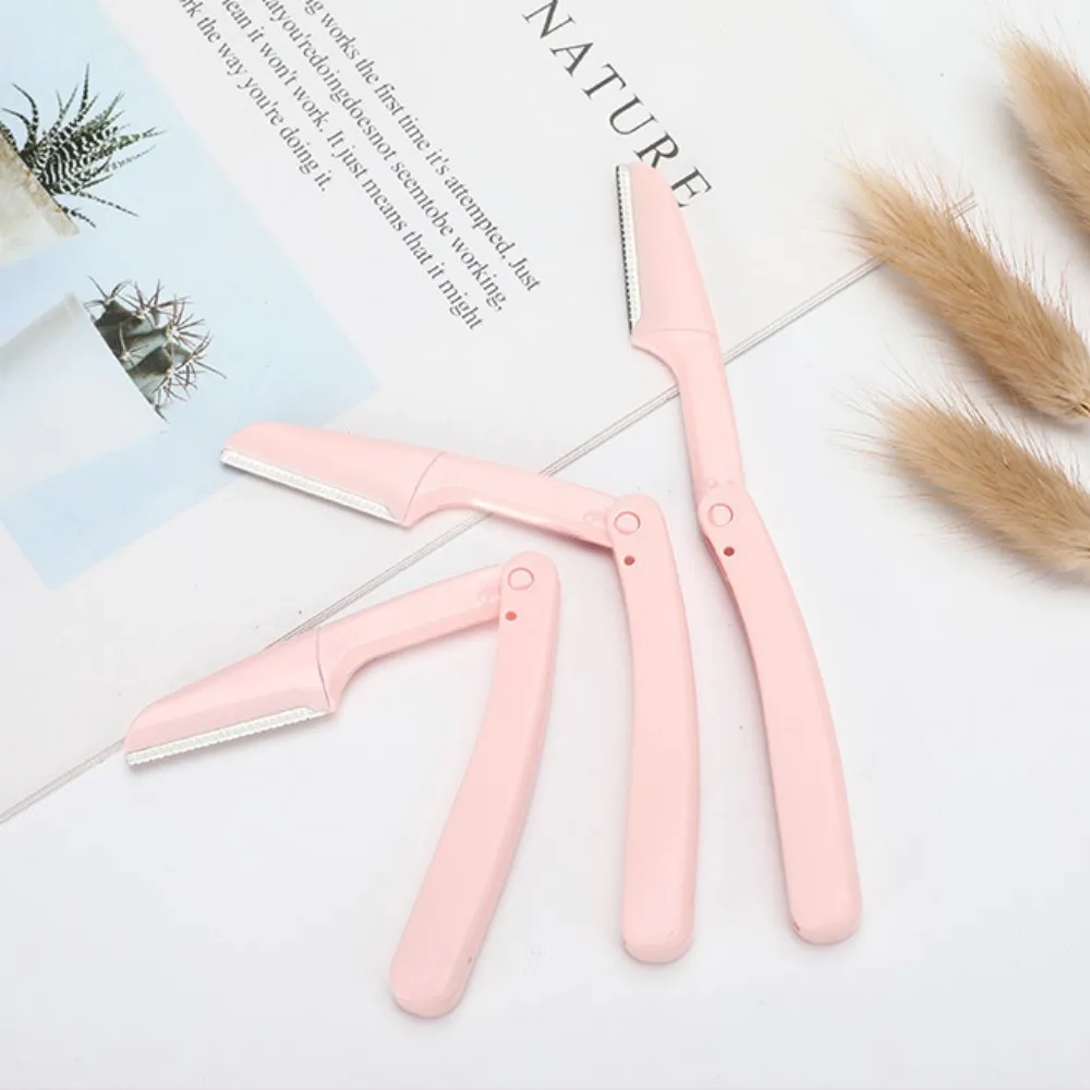 3pcs Foldable Eyebrow Knife Safety Eyebrow Scraping Knife Shaving Knife Beginners Available Eyebrow Cutting Beauty Makeup Tools