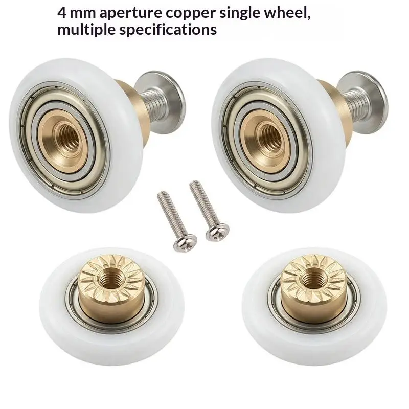 (Ce14)4 Pcs Shower Door Rollers Runners Wheels-Replacement Part Bathroom Glass Door Sliding Shower Door Roller Dia 20/23/25/27mm