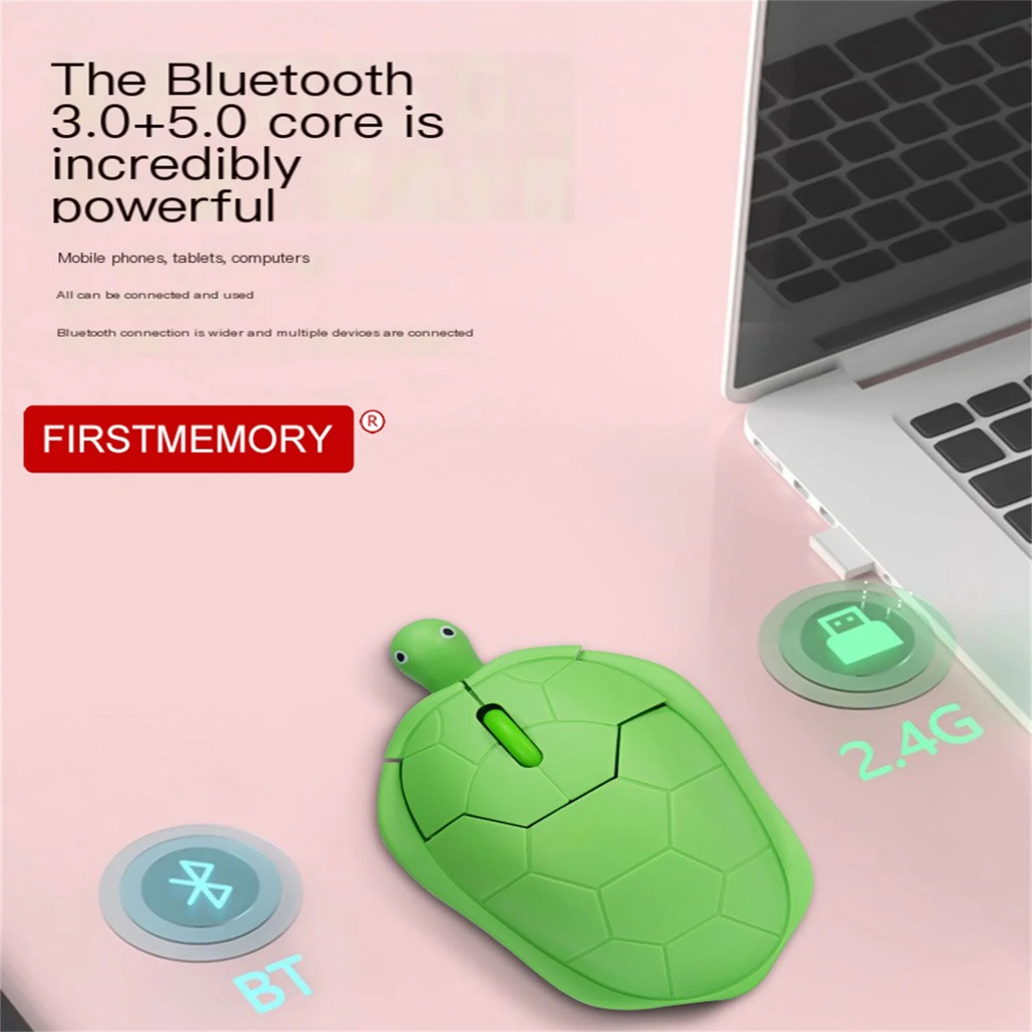 

Chuyi Cute Cartoon Turtle Shape New Mini Wired And Bluetooth Dual Mode Mouse 1600 DPI Optical Mouse Computer Mice For Laptop PC