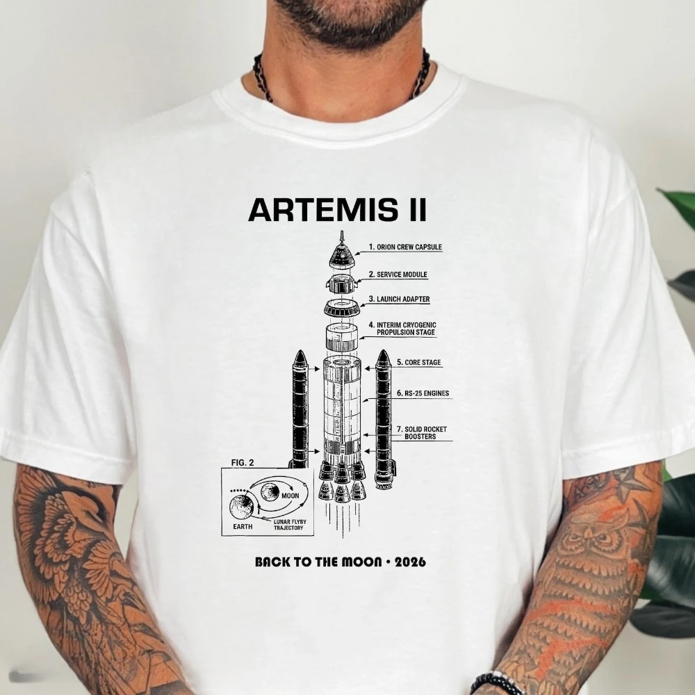 Rocket Diagram Graphic T-Shirt Space Engineering Blueprint Unisex Cotton Tee Men Fashion High Quality Cotton Short-sleeved Tees