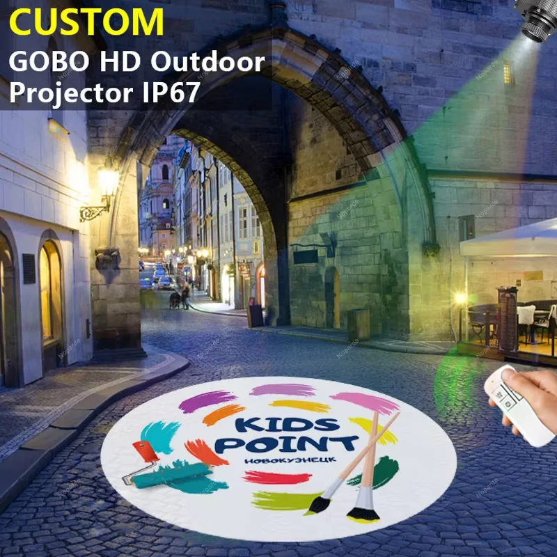 30W IP54 Waterproof Aluminum Commercial Advertising Gobo Static LED Floor Projection Lamp Outdoor Projector Light with Blue