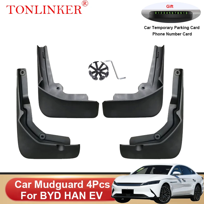 

TONLINKER Car Mudguard For BYD HAN EV DM 2020 2021 2022 Front Rear Mudguards Splash Guards Fender Mudflaps 4Pcs Accessories