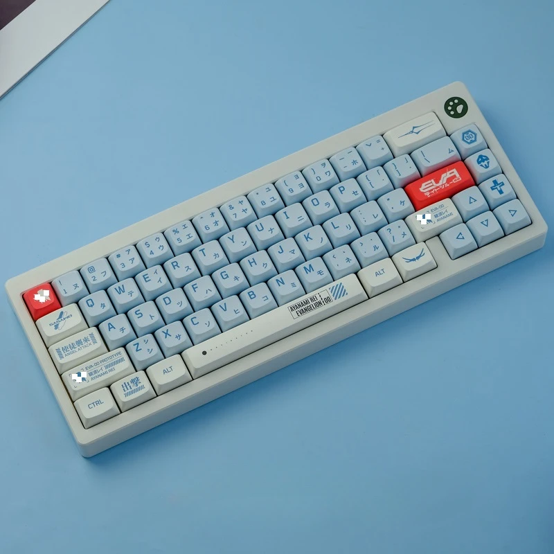 Tapa de tecla de tema azul, perfil XDA, adaptación de sublimación térmica PBT 61/104/68/87/64/104, accesorios de teclado mecánico