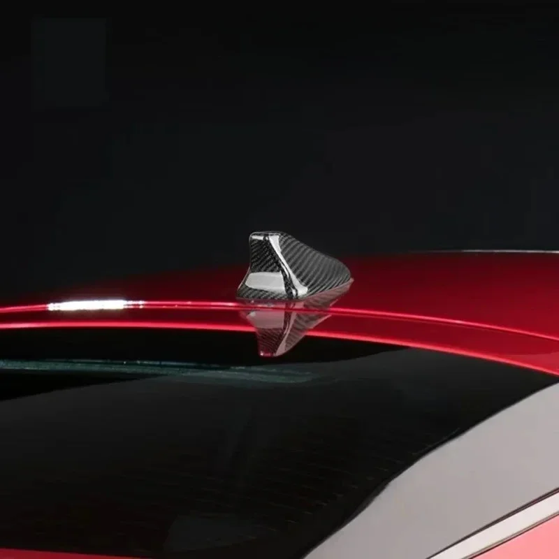 

For Kia Stinger Styling Real Dry Carbon Fiber Roof Shark Fin Antenna Cover Trim Docoration Exterior Racing Body Kit 2018-2023