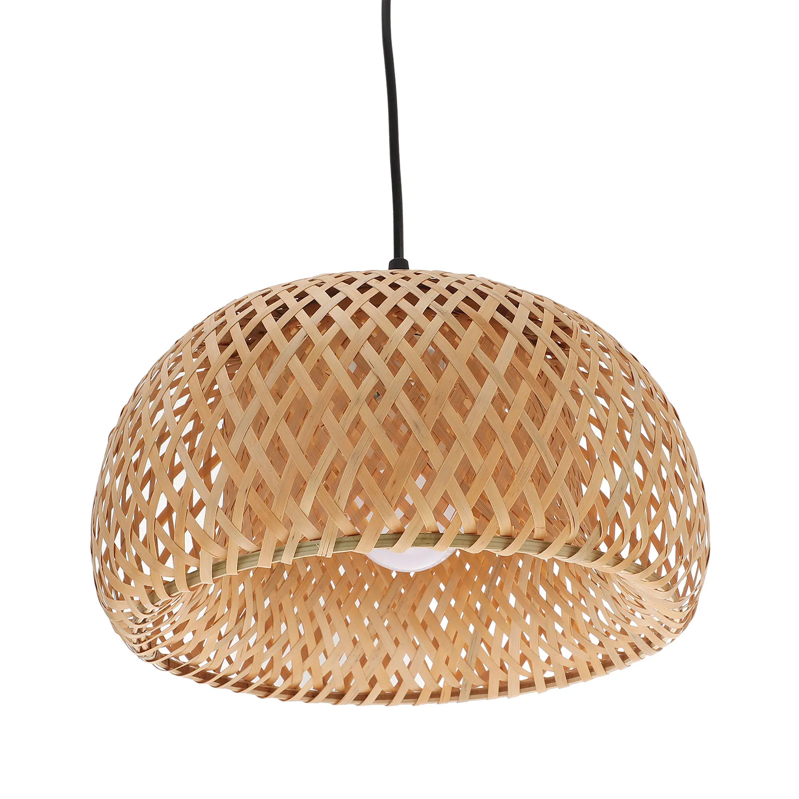 

Bamboo Lampshade Chandelier Wicker Hanging Rattan Cover Pendant Decor Living Room Bedroom Dining Room Kitchen Bar