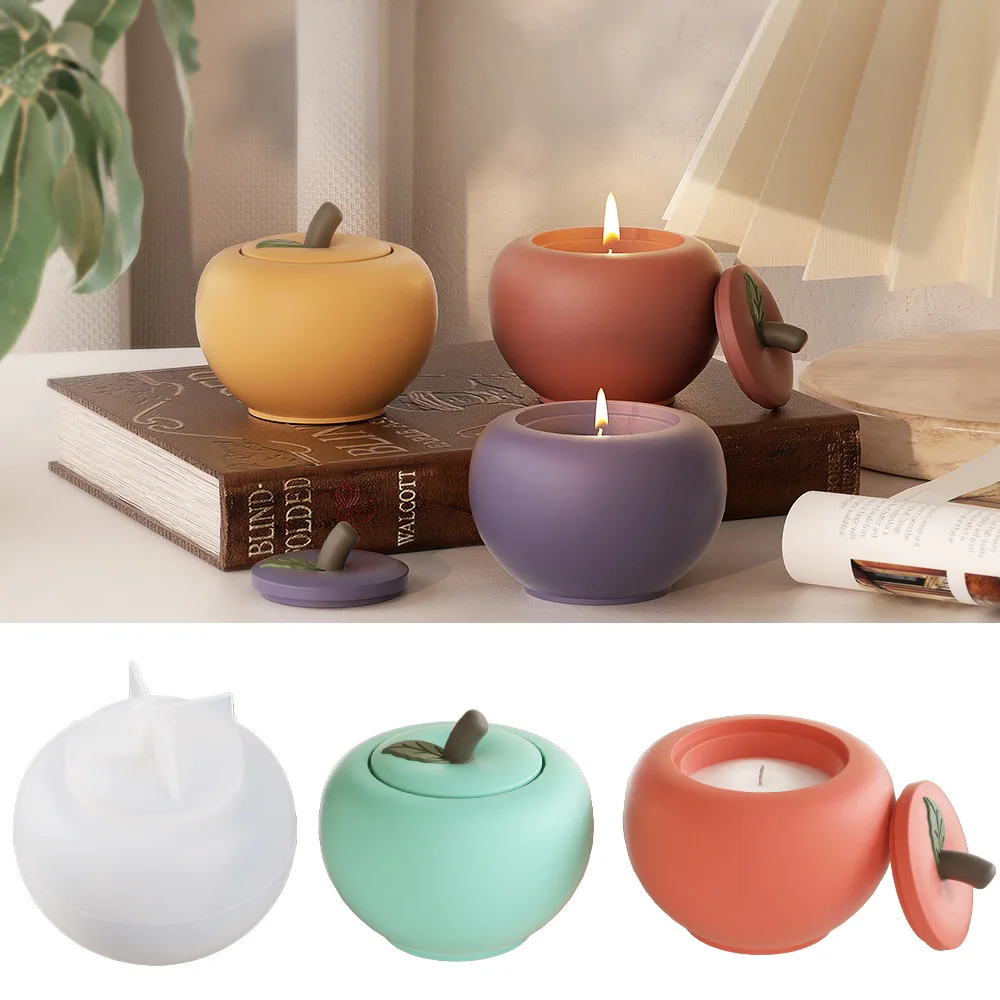 

Apple Shape Storage Cup Epoxy Resin Mold DIY Candle Holder Plant Pot Jewelry Storage Mold Candle Jar Candlestick Gifts Craft