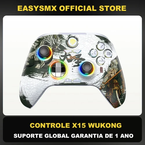 EasySMX-mando inalámbrico X15 con Bluetooth, Mando de juegos Compatible con PC, NS, TV, teléfono, Steam, Efecto Hall RGB, Black Myth Wukong