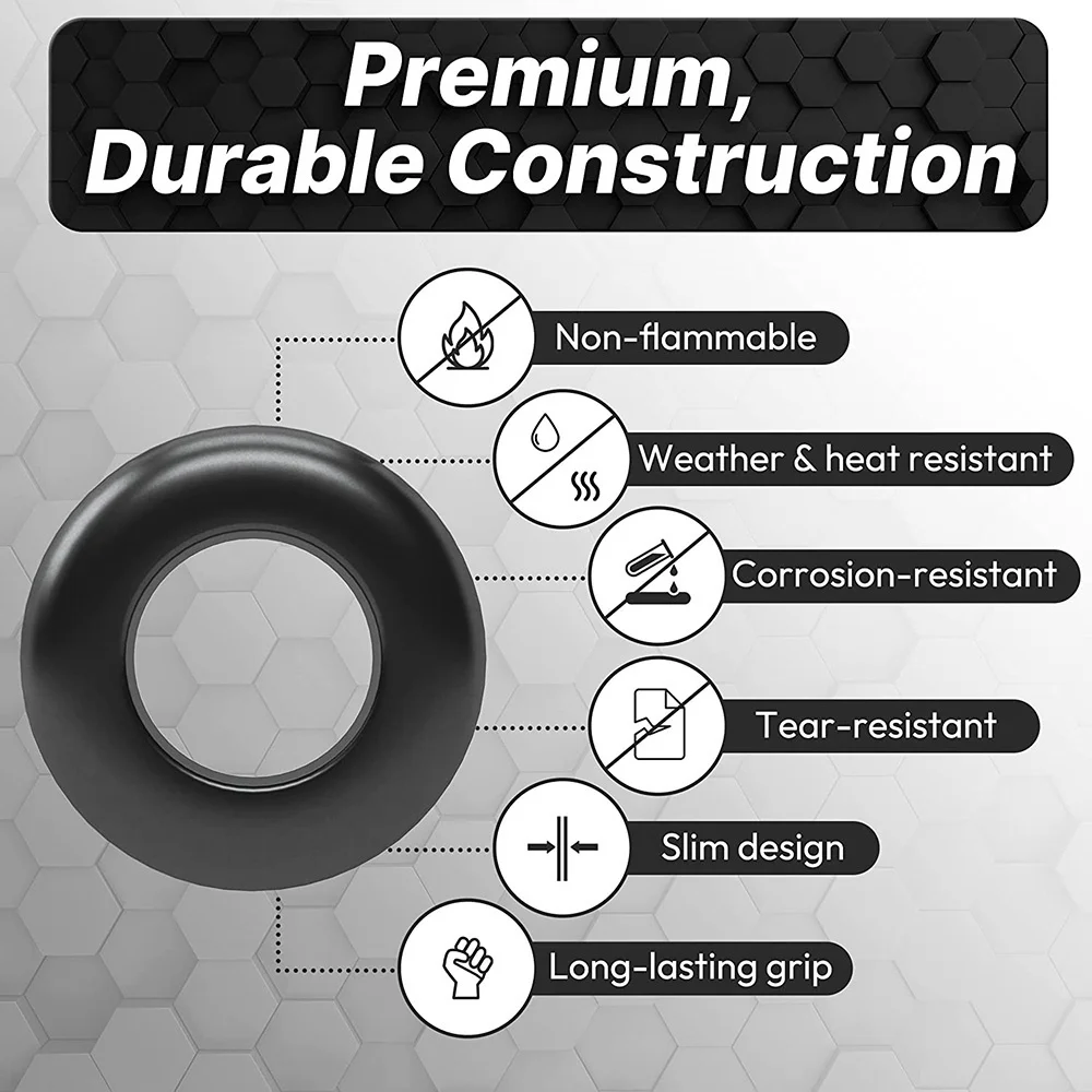 STONEGO 180Pcs/Box Rubber Grommet Assortment Kit Rubber Hole Grommet O Ring Set 1/4