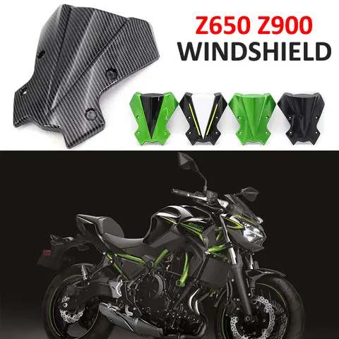 New Motorcycle Carbon Fiber Sports Windshield Windscreen Air Wind Deflector Screen Visor For KAWASAKI Z900 Z650 Z 650 Z 900 2020