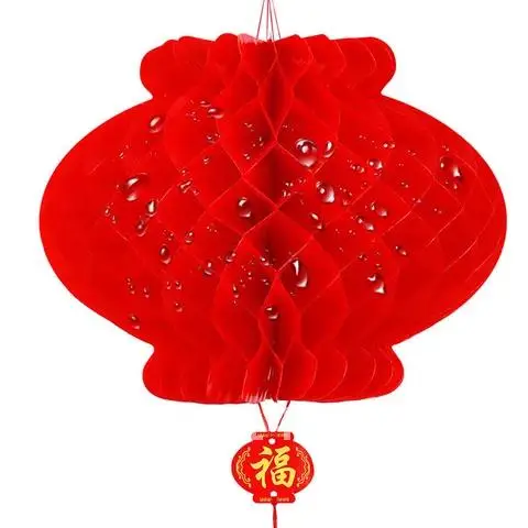 10 Rode Chinese Stijl Waterdichte Honingraat Papier Lantaarns Voor Festival Benodigdheden Feest En Bruiloft Decoratie Nieuwjaar Hanger