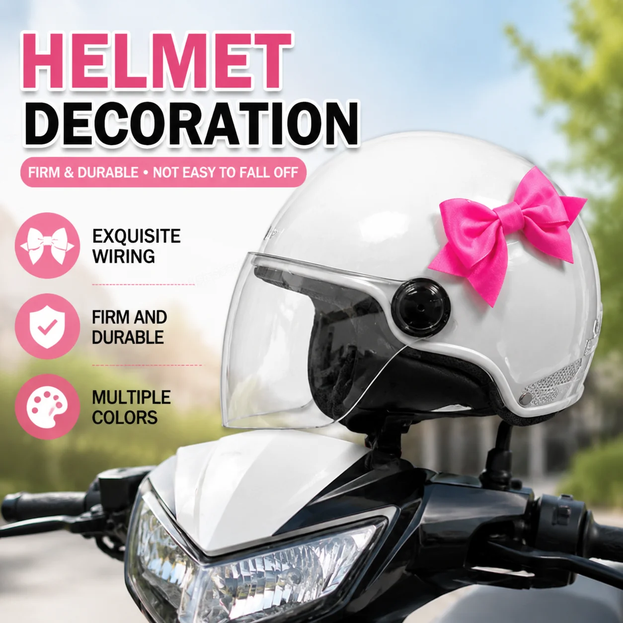 Cloth Bowknot Electric Vehicle Helmet Decoration Fashion Cute Accessories 3D Decorations Easy To Disassemble for Girl Women