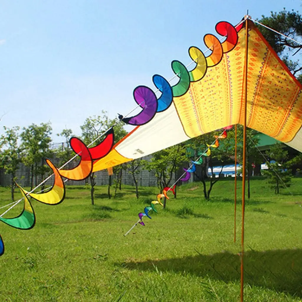 Colorful Wind Spinner Garden Decoration Foldable Nylon Spinning Ornament for Yard Backyard Decoration Outdoor