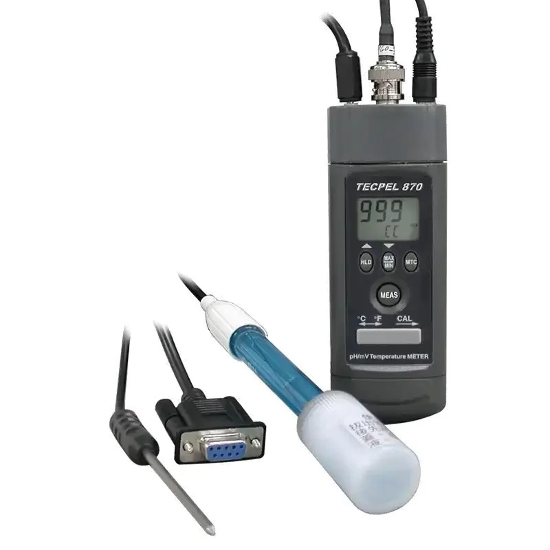 PH-870 TECPEL Digital PH/mV/Temperature Meter RS-232 Interface OEM/ODM Customization High Accuracy 0.01pH for Drinking Water