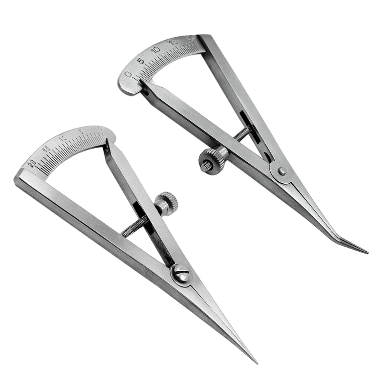 

dwan Stainless Steel Castroviejo Caliper Dental Graduated 0-20mm Straight/Angled