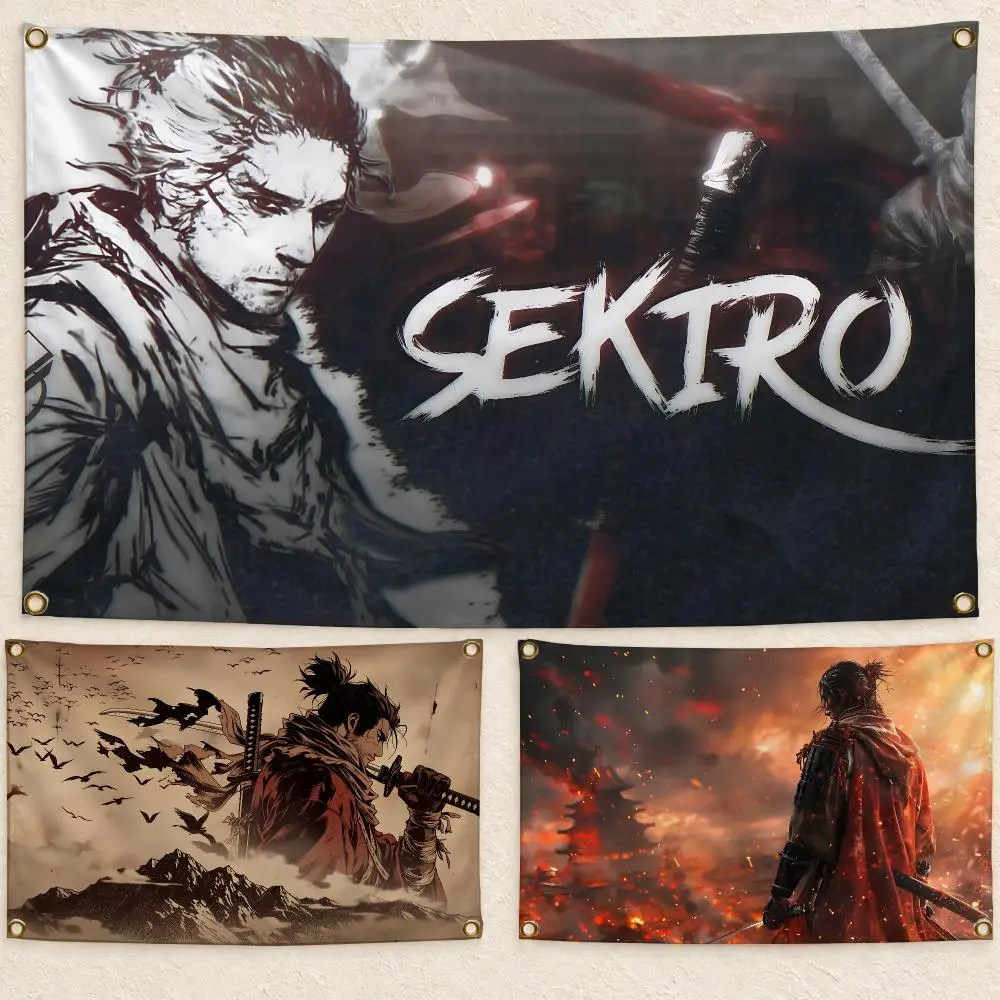 Pro Game Sekiro: Shadows Flags Wall Hanging Flag Banner Living Room Bedroom Home Decor HD Fabric Aesthetic