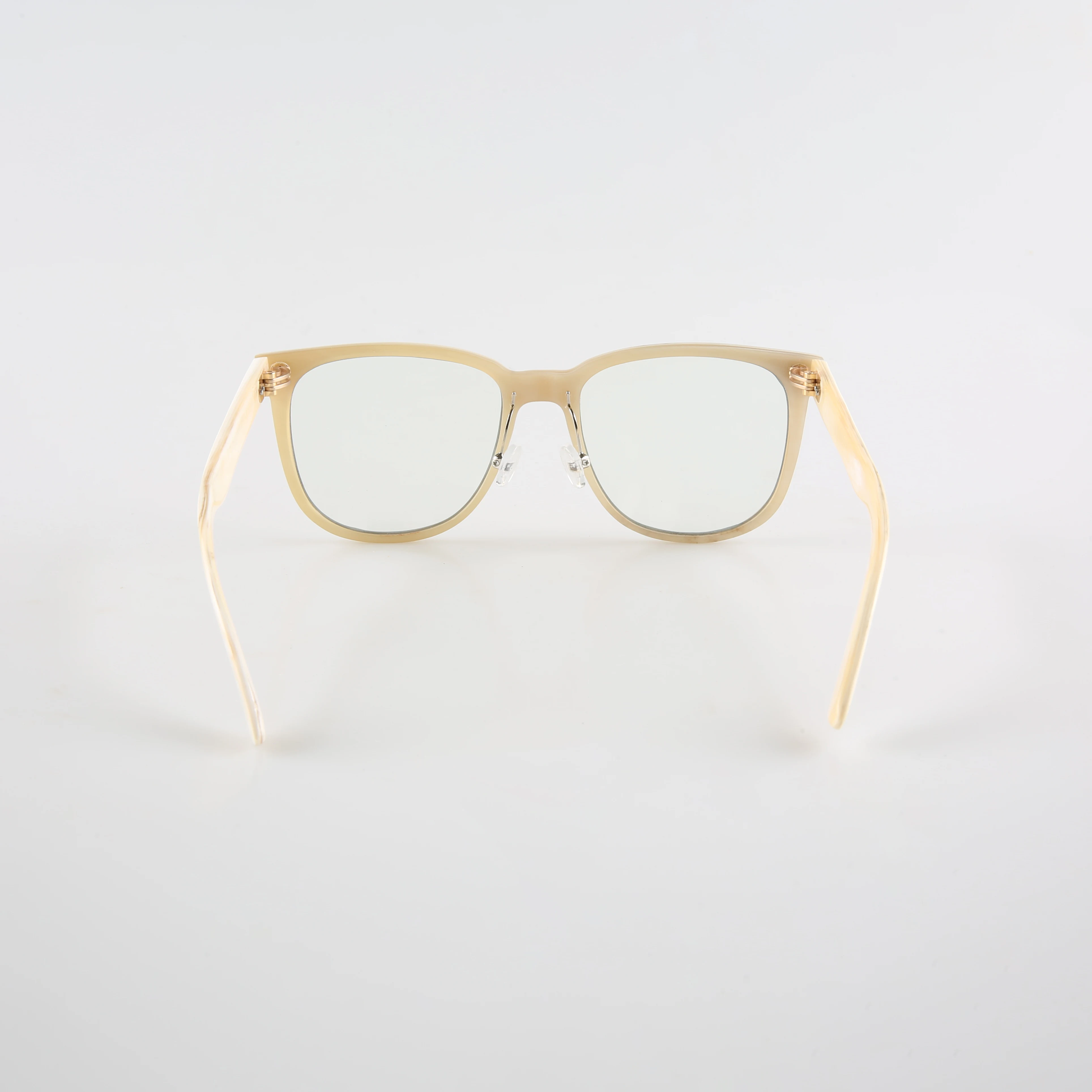 Man Glasses Frames Unique Square Vintage Retro Handmade White Horn Prescription reading Eyeglass Frames Optical Lenses Eyewear