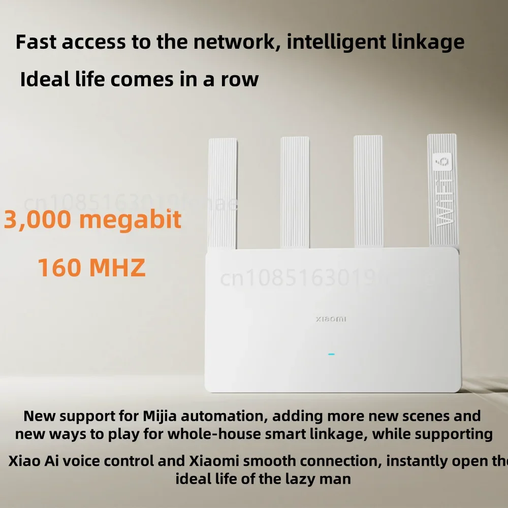 Xiaomi AX3000E Router WiFi6 2976Mbps 2.4G/5GHz Dual DAN/LAN Ports Qualcomm Processors 256MB Memory Mesh Network Smart Home