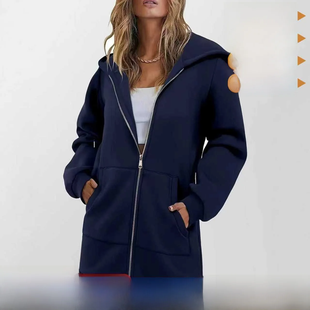 Prendas de abrigo holgadas a la moda para mujer, cárdigan cálido informal con capucha, abrigo cómodo de manga larga de poliéster y LICRA para otoño e invierno