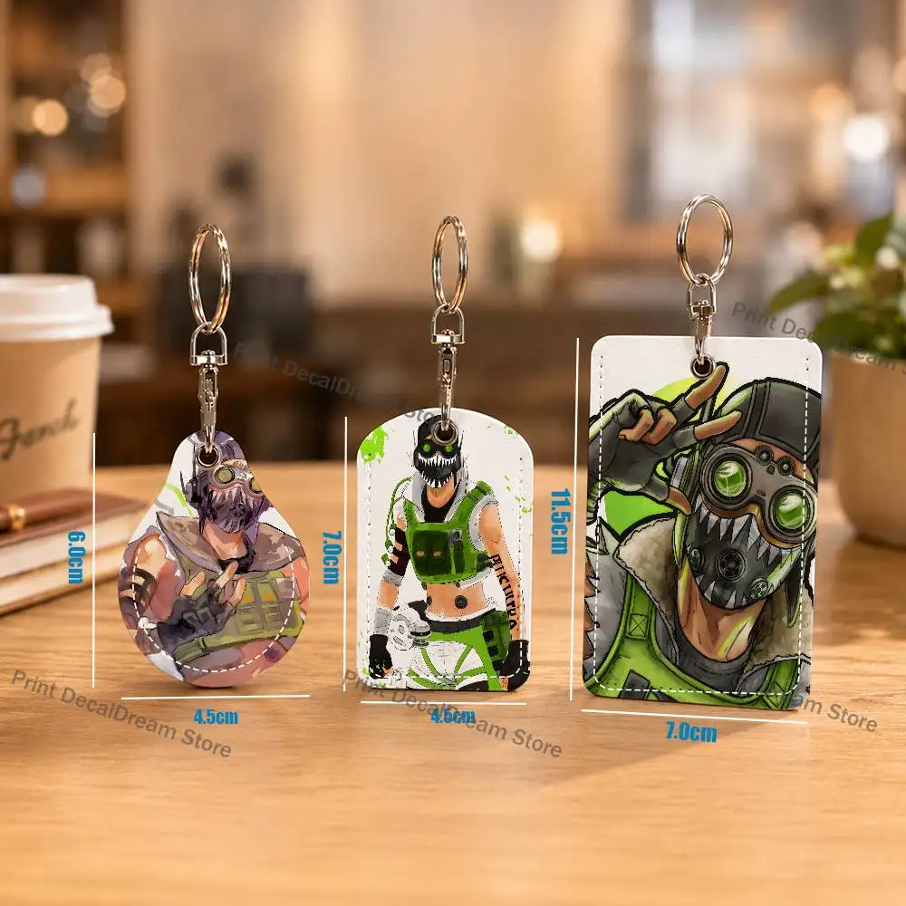

Game O-Octane cool Apex Legends Leather Card Holder Keychain Key Door Lock Access Tag ID Access Card Air Tag Case Keychain Card