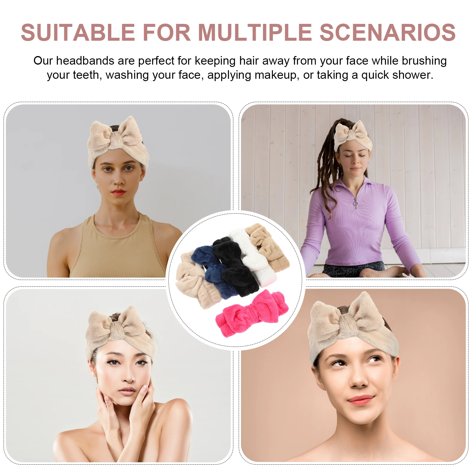 

6 Pcs Band Soft Elastic Face Makeup Headband Washing Spa Headbands Women Skincare Beauty Skincare Headbands Tools