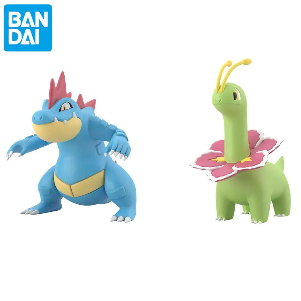 

Genuine Official Original Bandai Pokemon Feraligatr Meganium Figure Anime Genuine Collectible Boxed Model Decoration Dolls Toy