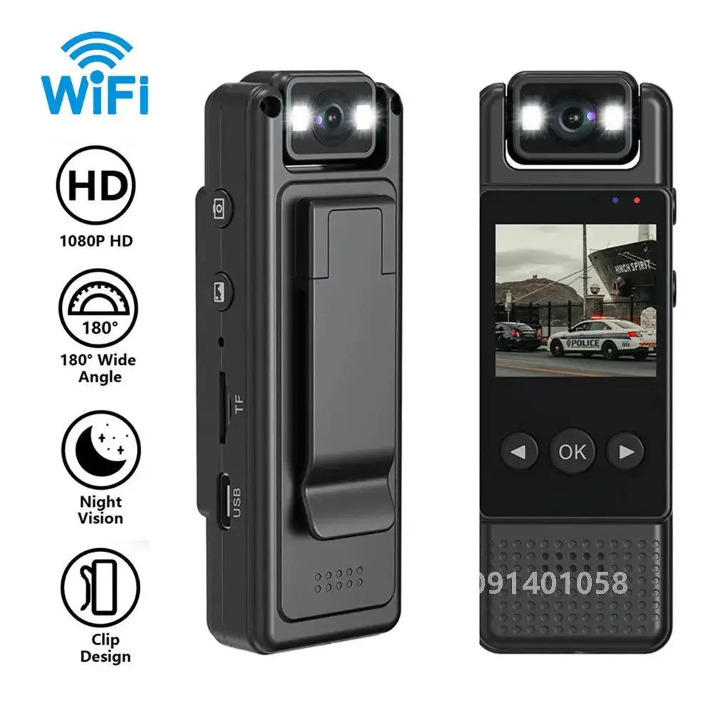 

2024 New Wifi Mini Camera 1080P Portable Digital Video Recorder Worn Police Small Body Cam Night Vision DVR Miniature Camcorde