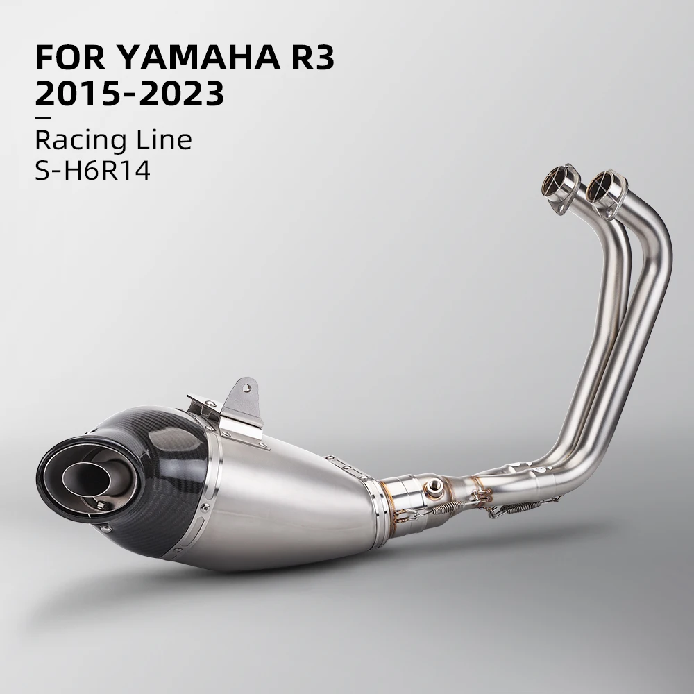 High Quality Motorcycle Exhaust, S-H6R14 linear Run, DB Killer, R3, R25, MT02, MT25，2015-2023