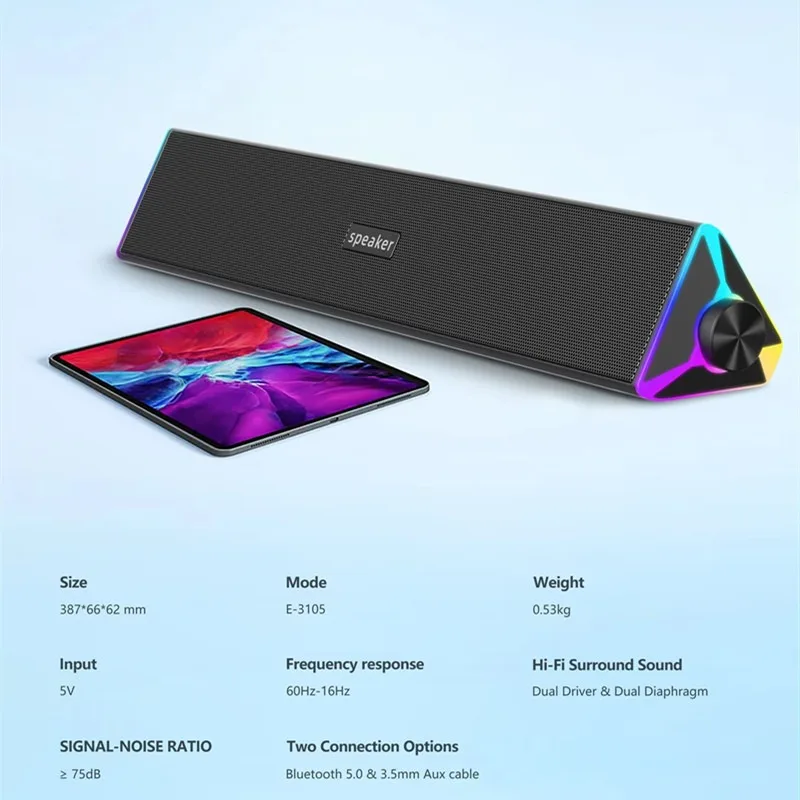 Qualité sonore HiFi 4 unités caisson de basses USB filaire haut-parleur Bluetooth maison lumières rvb ordinateur de bureau Esports jeu haut-parleurs