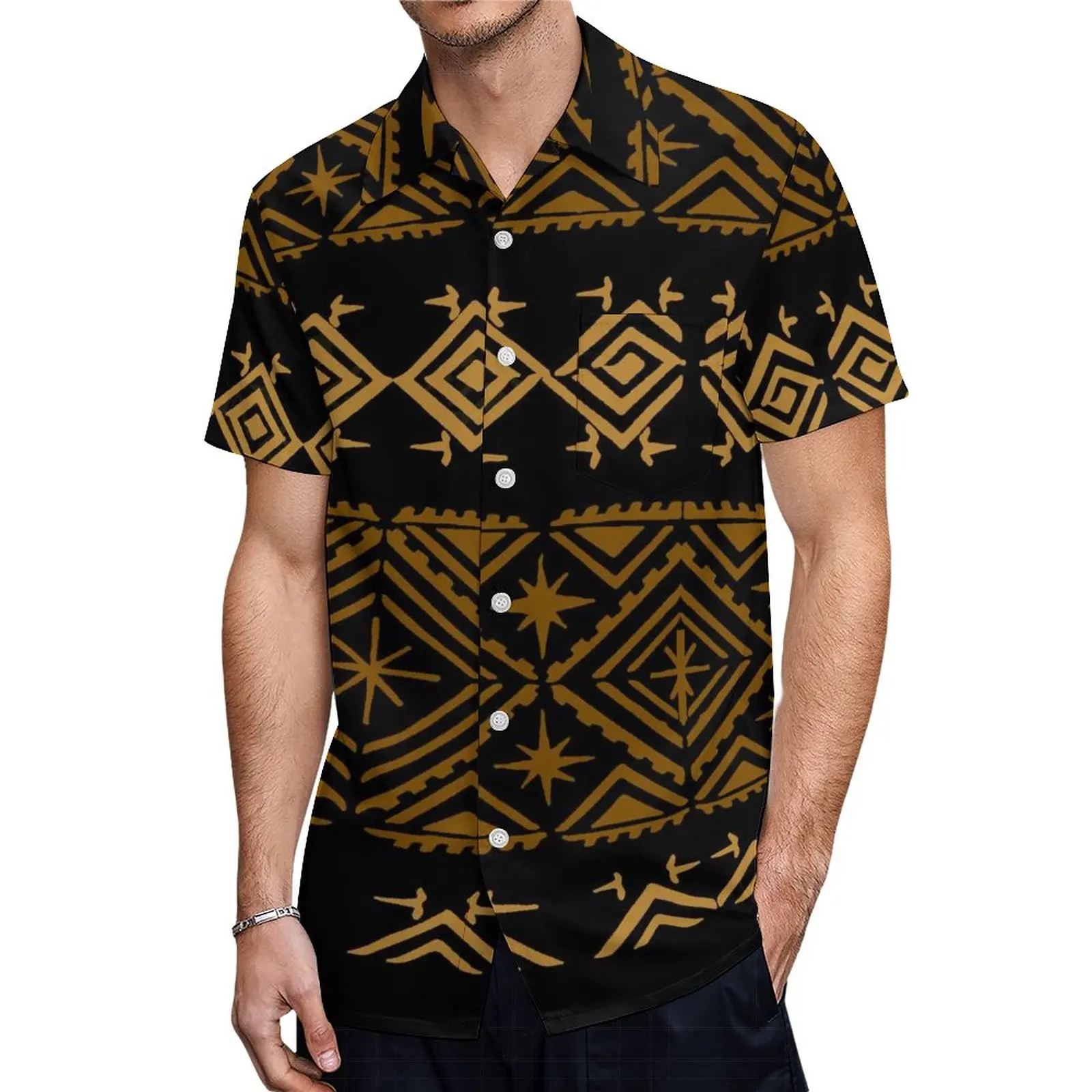 High Quality Women'S Short Sleeve Dress Puletasi Dress Polynesian Style Design And Men'S Shirt Couple Dress Free Shipping