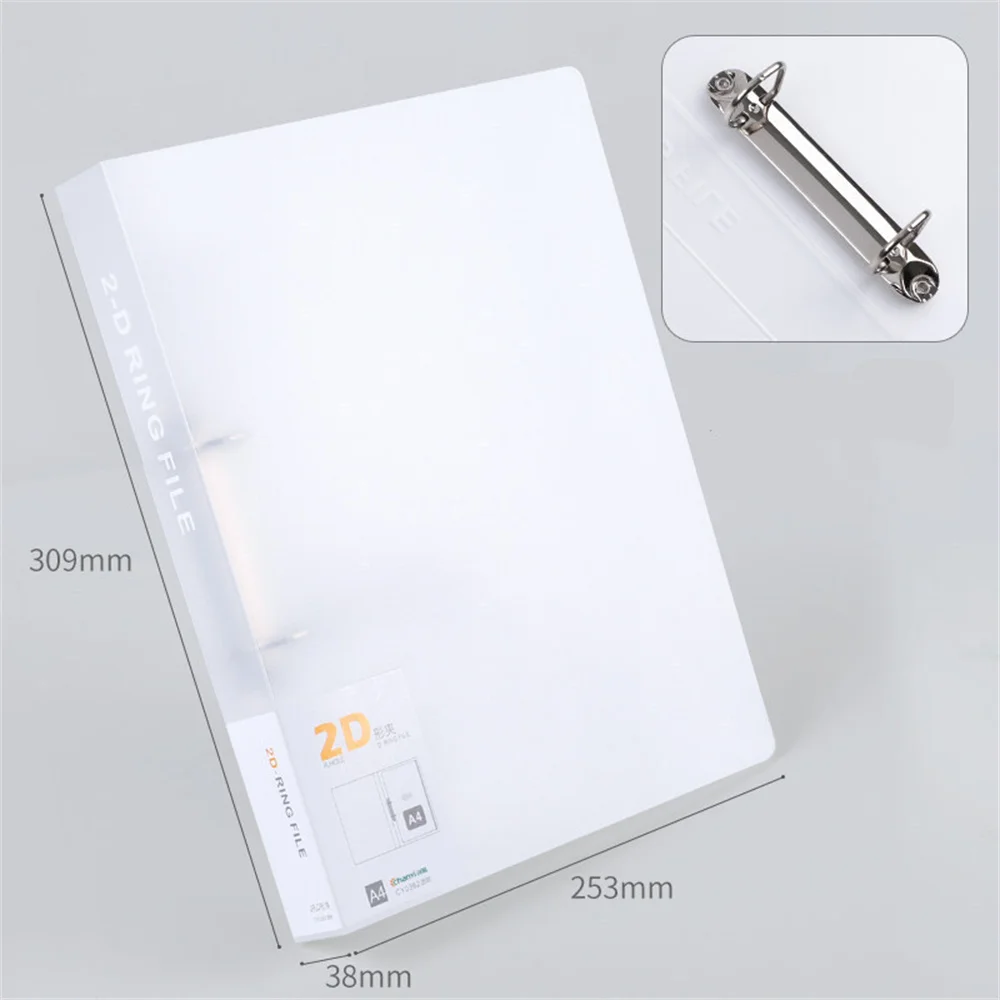 A4 Binder D-Type Punch Folder Office Storage File Ring Waterproof Test Paper Data Storage Folder 4 Hole Binder Learning Supplies