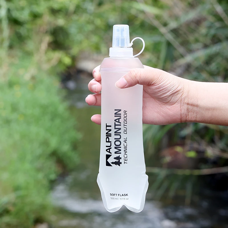 500ml Foldable Leak-Proof Soft Collapsible Water Bottle for Hydration Pack  BPA Free TPU, Lightweight Soft Flask For Running - view 4