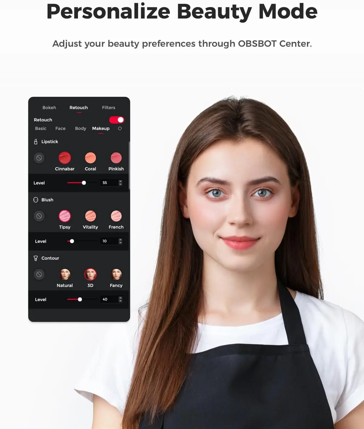 كاميرا ويب OBSBOT Meet SE بدقة 1080P 100FPS مع مستشعر إطار AI 1/2,8 بوصة للتحكم في الإيماءات في وضع التجميل #2