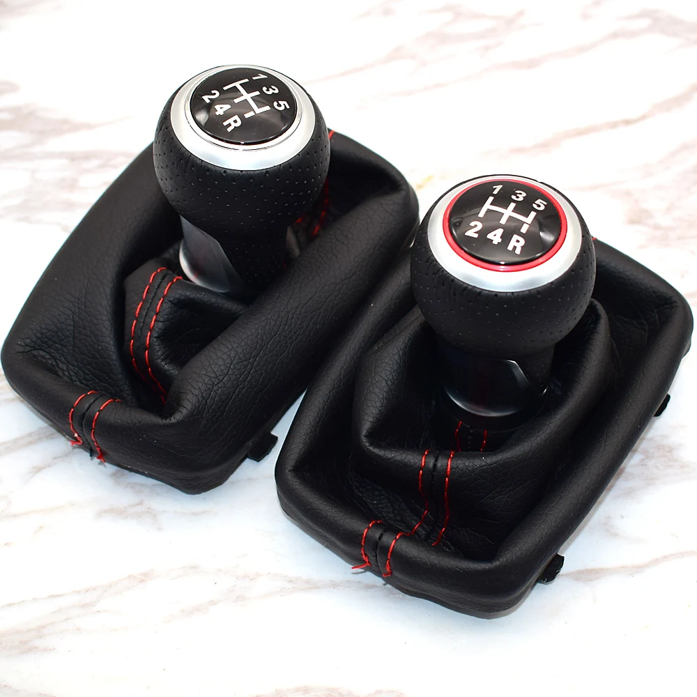 Hight Quality 5/6 Speed Complete Black Gear Shift Knob Leather Gaiter Boot Cover For Audi /A3 /S3 8L 2001 2002 2003