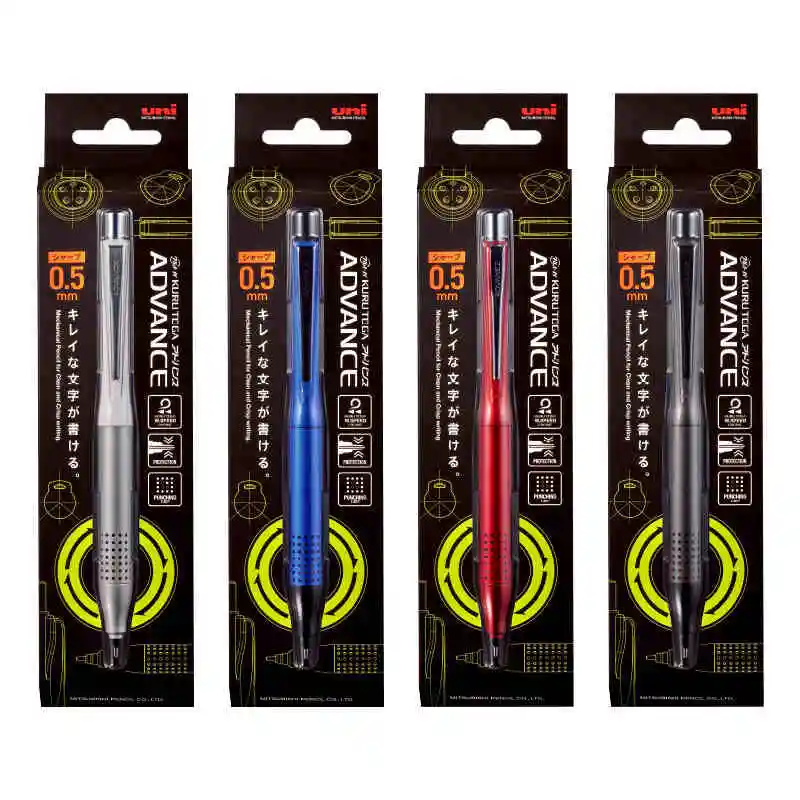 

Японский механический карандаш Uni Metal 0.5MM Kurutog Advance Upgrade M5-1030 с неломающимся грифелем и встроенным ластиком, школьные принадлежности