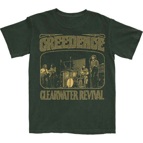 Creedence Clearwater Revival band 90s Forest Green Graphic T shirt NH12043