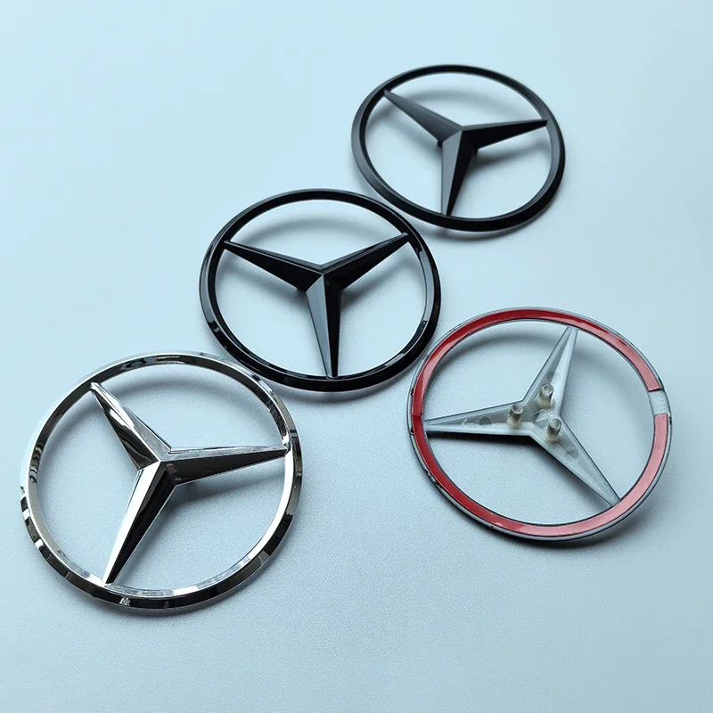 Trunk Hollow Out Rear Star Logo Car Emblem for Mercedes Benz A C E S GLA GLB GLC GLE CLA GT Original 3 Pins & Back Tape Fixing