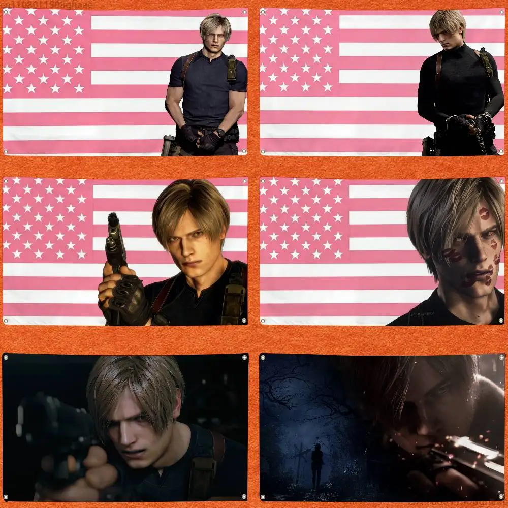 R-Resident E-Evil Leon Kennedys FLAG 60x110CM 70x115CM 100x150CM Hoes Mad Funny Flag With Four Brass Grommets