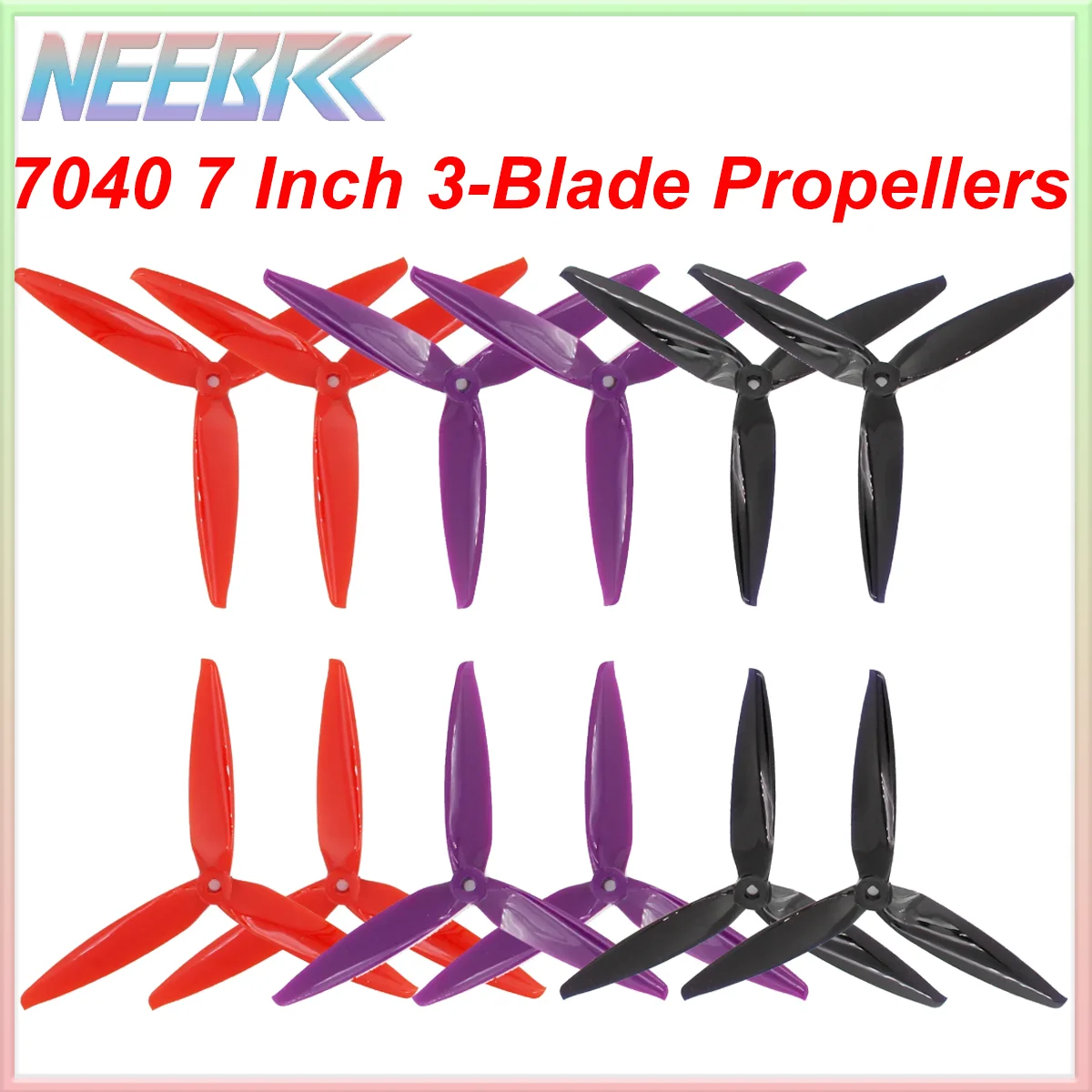 

NEEBRC 7040 7-дюймовые 3-лопастные пропеллеры CW CCW с низким уровнем шума Mark4 APEX FPV Blade для RC Racing Drone Quadcopter DIY 2806.5 2807 Motor