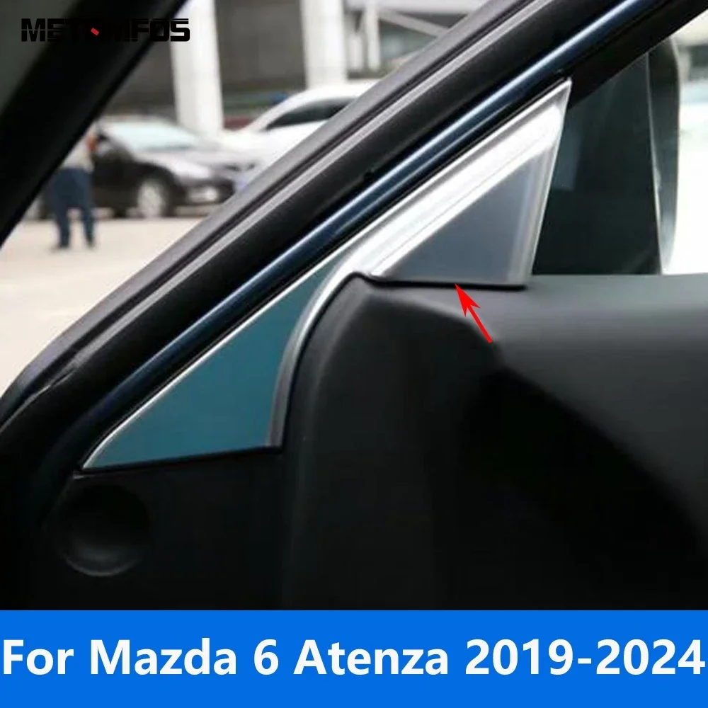 For Mazda 6 M6 Atenza Sedan 2019-2021 2022 2023 2024 Carbon Fiber Front Window Interior A Pillar Triangle Cover Trim Accessories